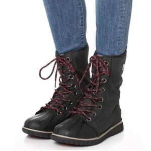 Sorel Cozy Women’s Waterproof Tall Winter Lined Boot Black Lace Up US 6.5